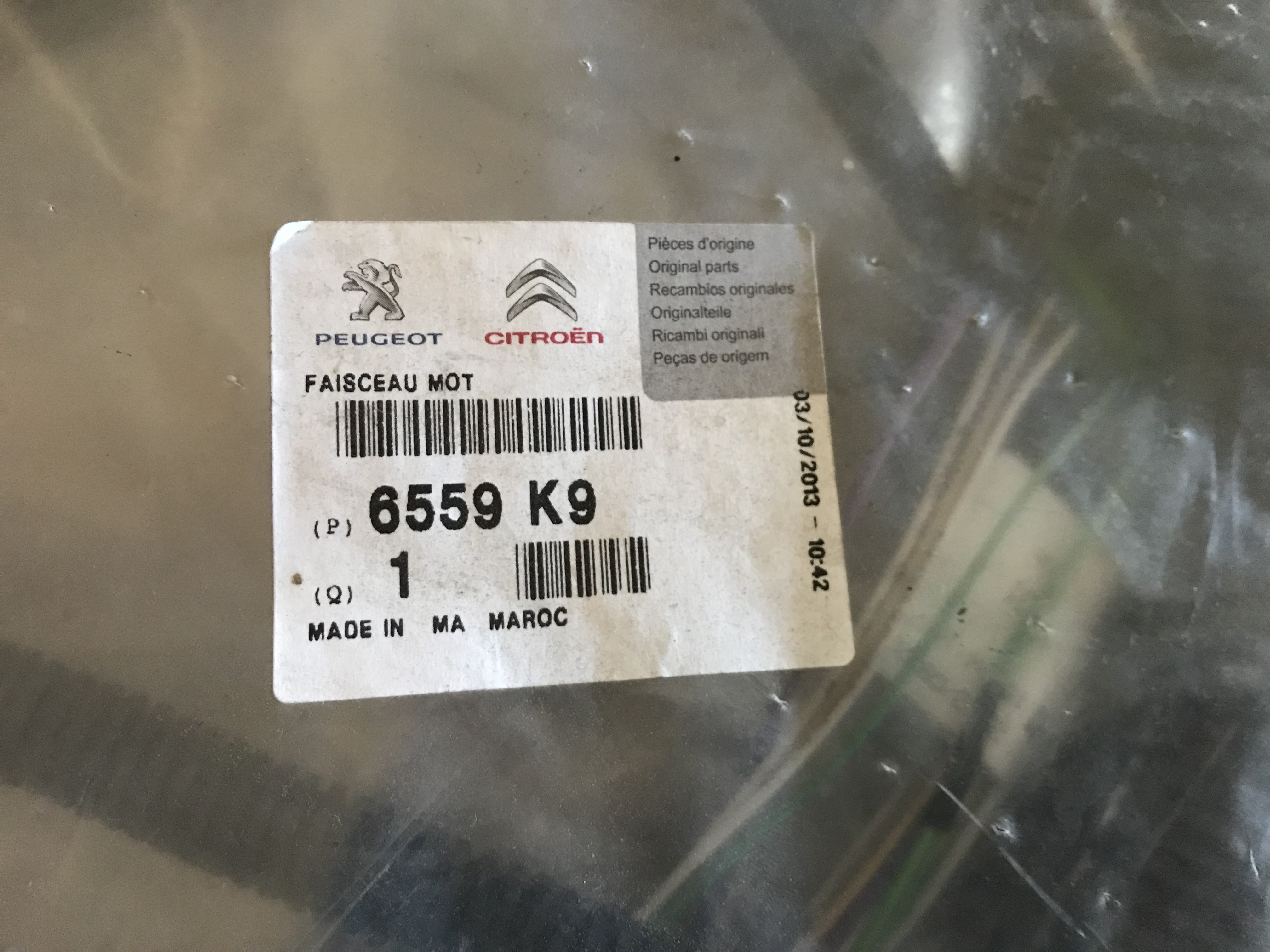 6559K9 Cablagem motor Citroen Berlingo II