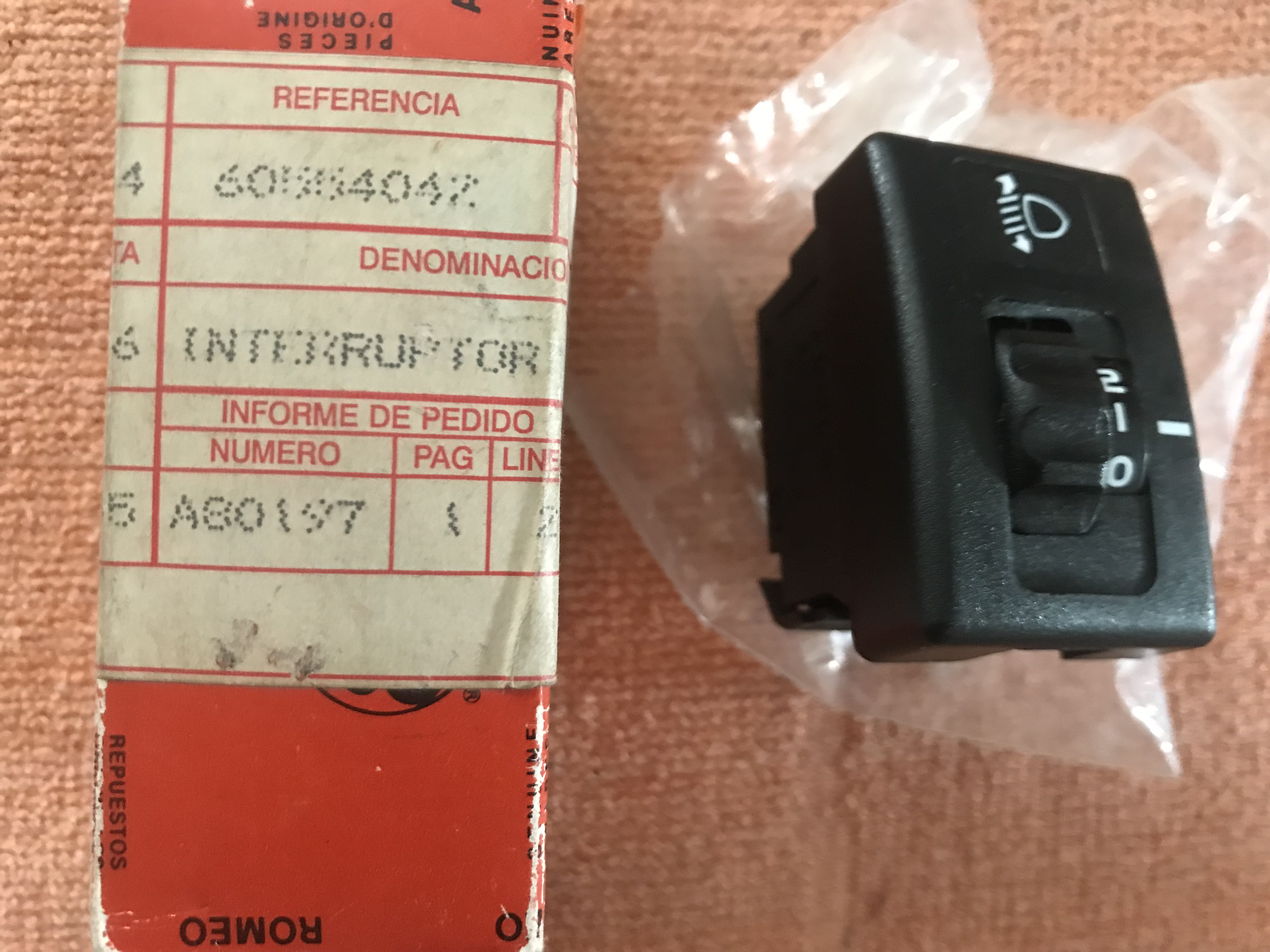 60554042 Interruptor regulação faróis Alfa Romeo 155